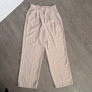 Dazy Tan Stretch High Waist Pleated Pants | Size L | Wide Leg